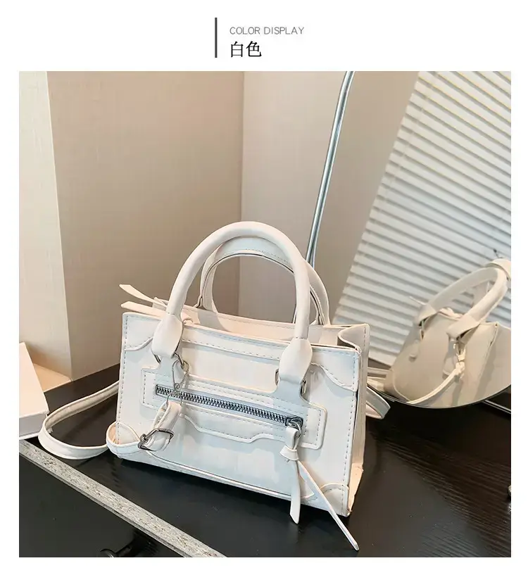 Black Korean Style Shoulder Bag with Zipper Compartment — feature 23