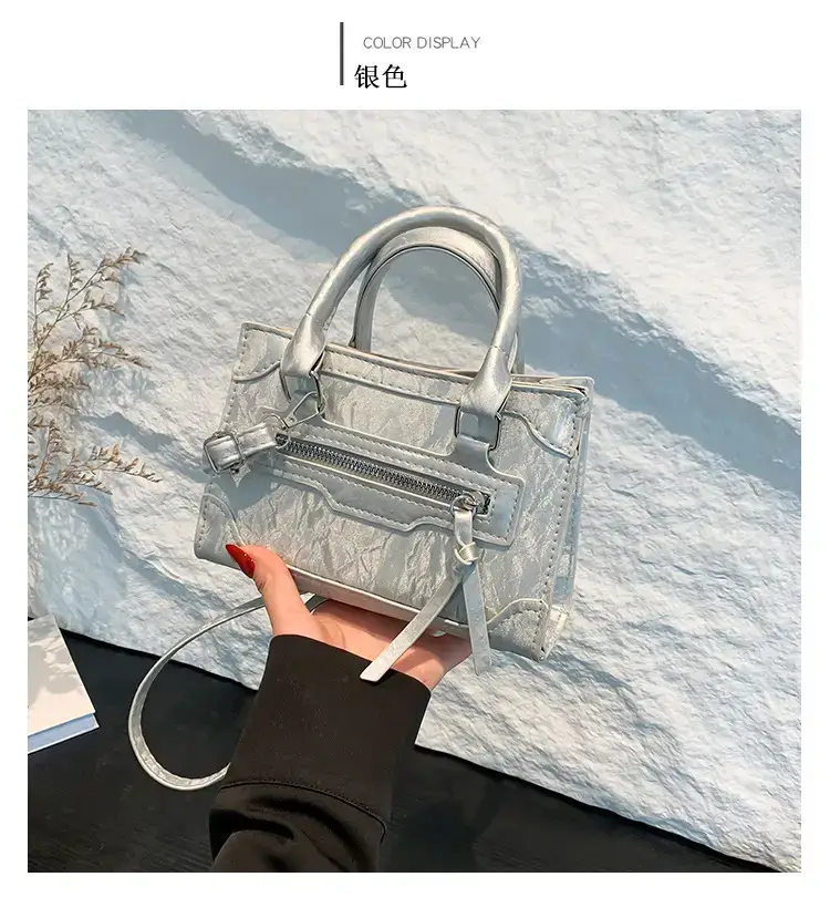 Black Korean Style Shoulder Bag with Zipper Compartment — feature 24
