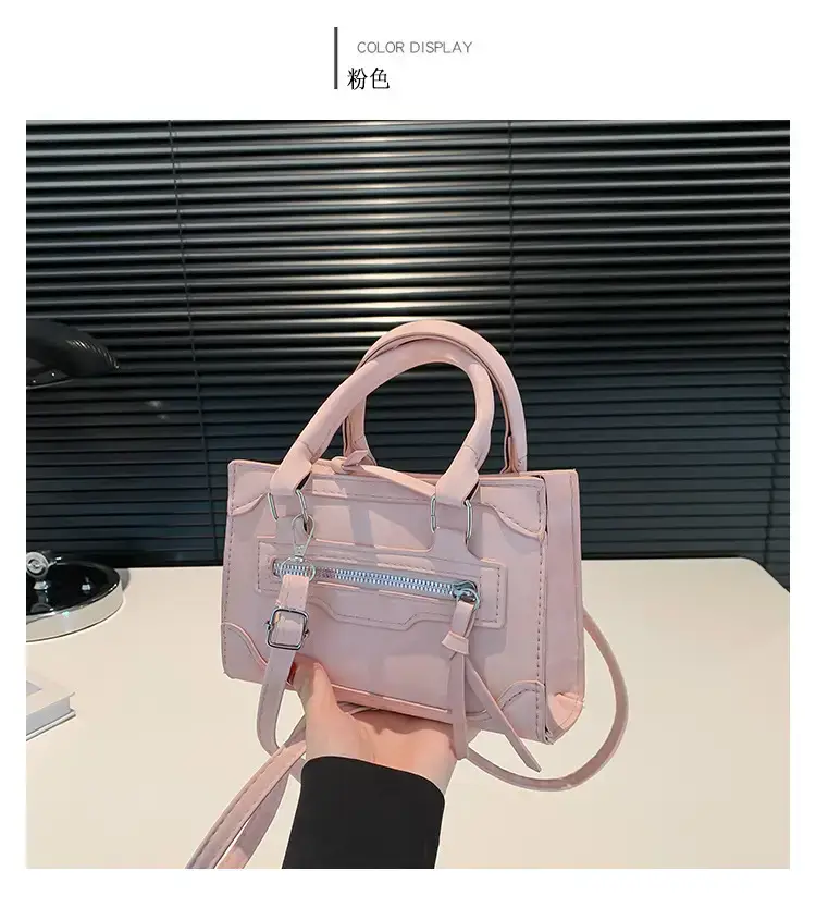 Black Korean Style Shoulder Bag with Zipper Compartment — feature 25