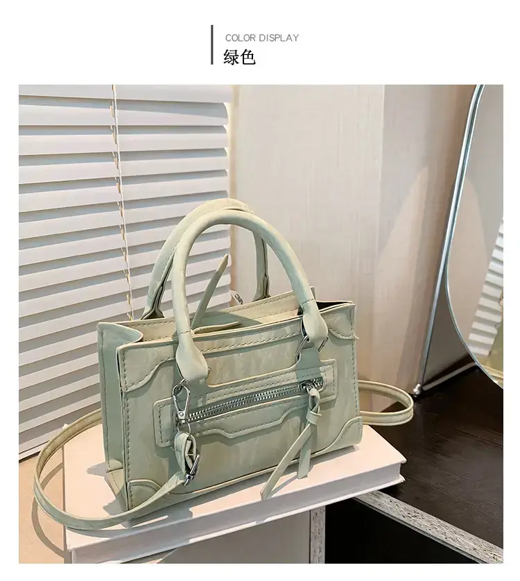 Black Korean Style Shoulder Bag with Zipper Compartment — feature 27