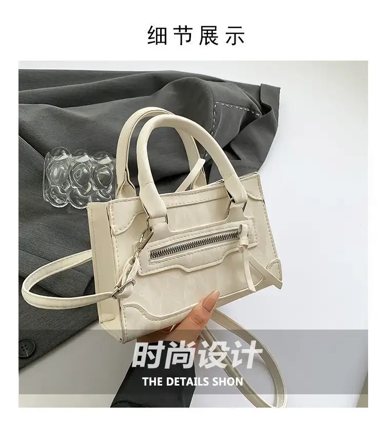 Black Korean Style Shoulder Bag with Zipper Compartment — feature 4