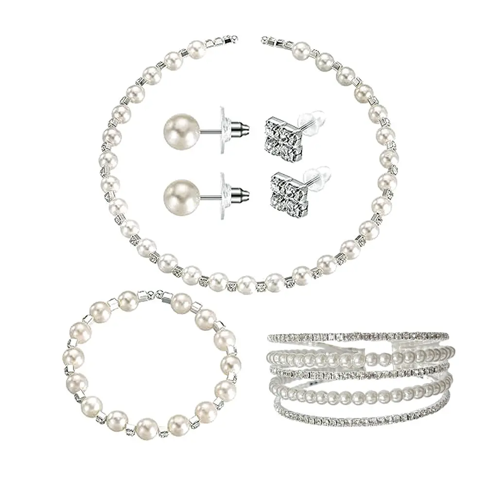 5-Piece Pearl Jewelry Set for Women European American - Image 3