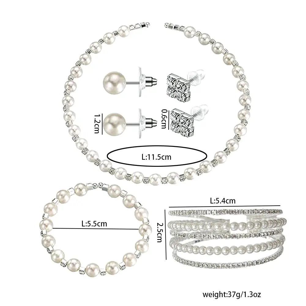 5-Piece Pearl Jewelry Set for Women European American — feature 1