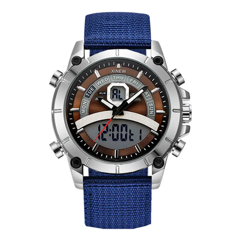 Men's Digital Display Crossbody Watch with Brown Belt - Image 4