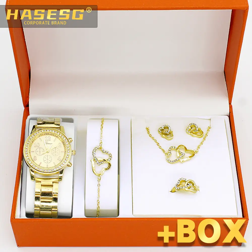 Rose Gold 5-Piece Quartz Watch Set for Women - Image 10