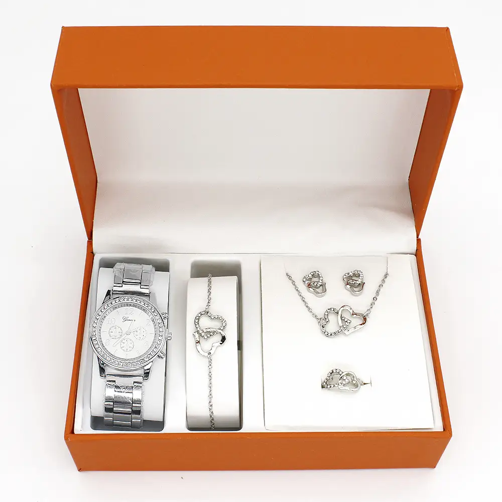 Rose Gold 5-Piece Quartz Watch Set for Women - Image 2