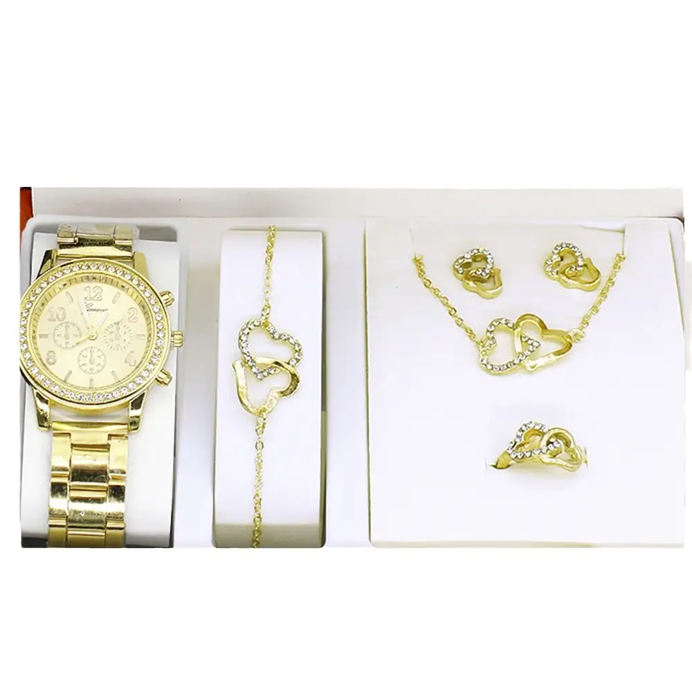Rose Gold 5-Piece Quartz Watch Set for Women - Image 11
