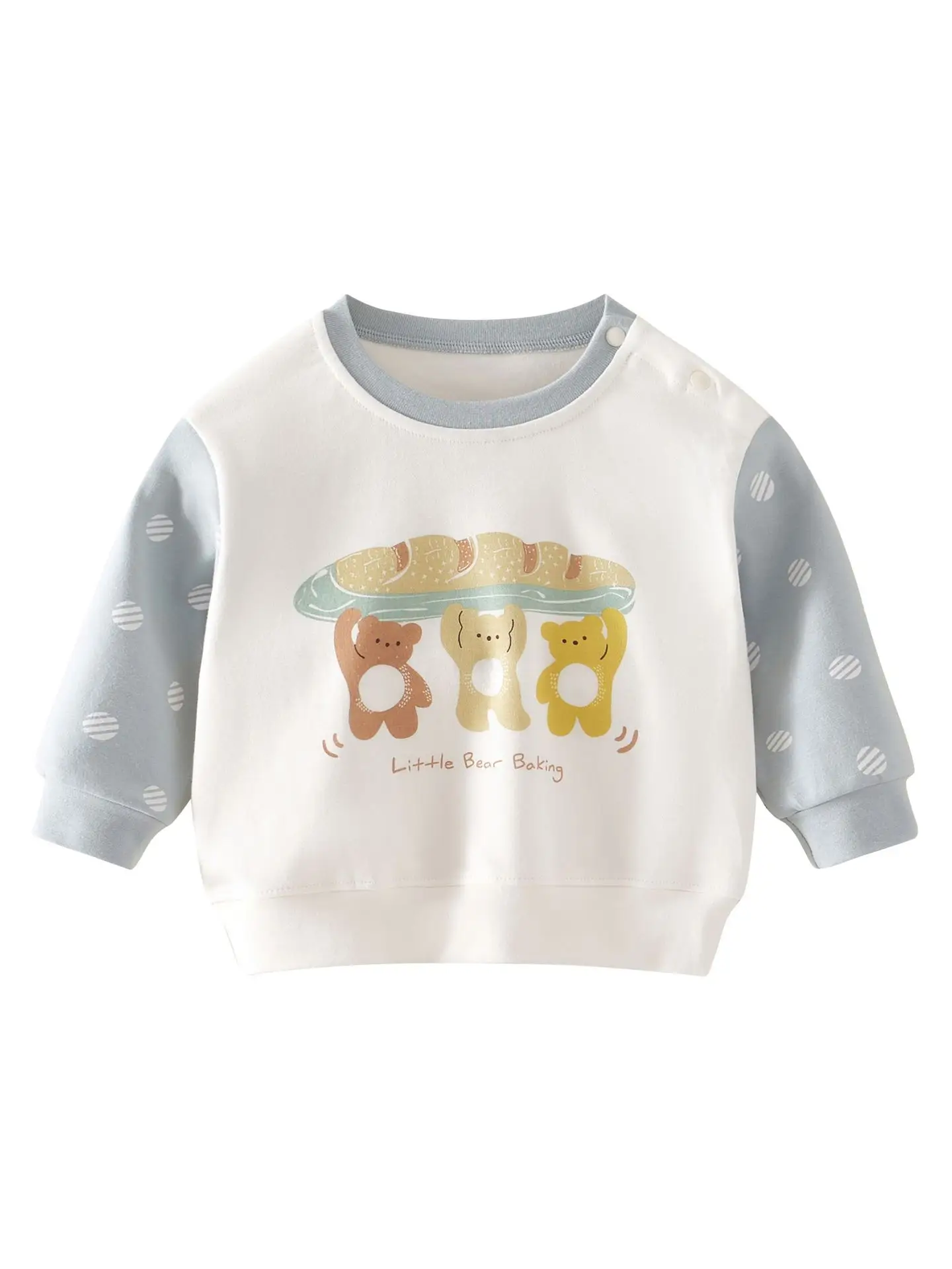 Baby's Cute Long Sleeve T-Shirt Set White Brown - Image 7