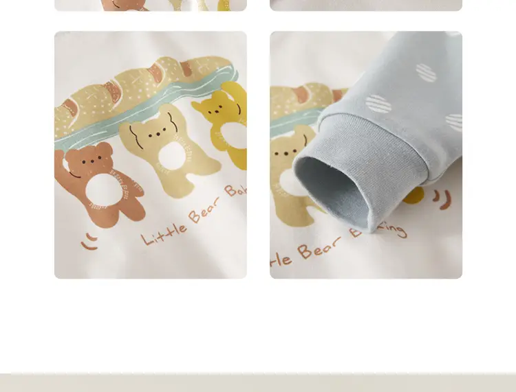 Baby's Cute Long Sleeve T-Shirt Set White Brown — feature 13
