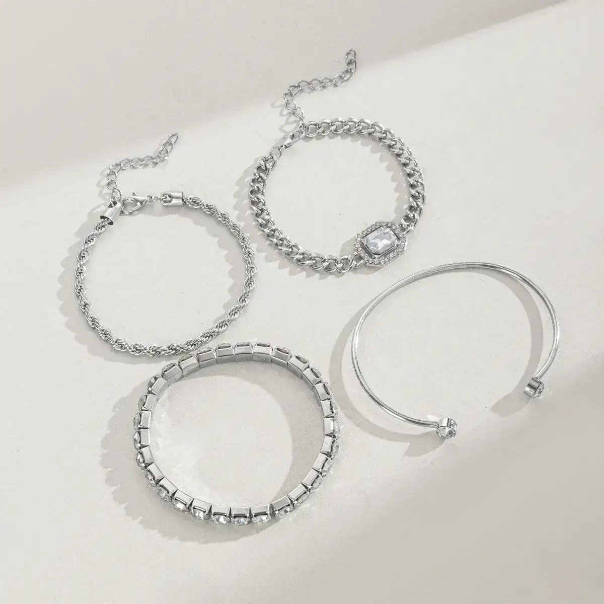 Alloy Bracelet Set with Diamond Accents for Women — feature 10
