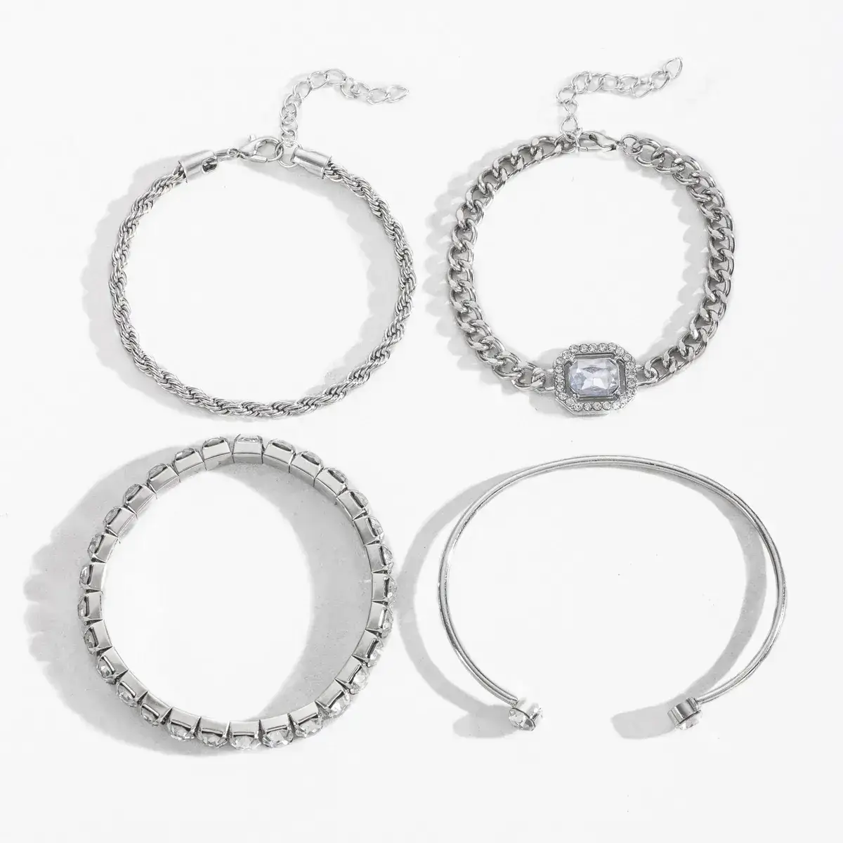 Alloy Bracelet Set with Diamond Accents for Women — feature 13