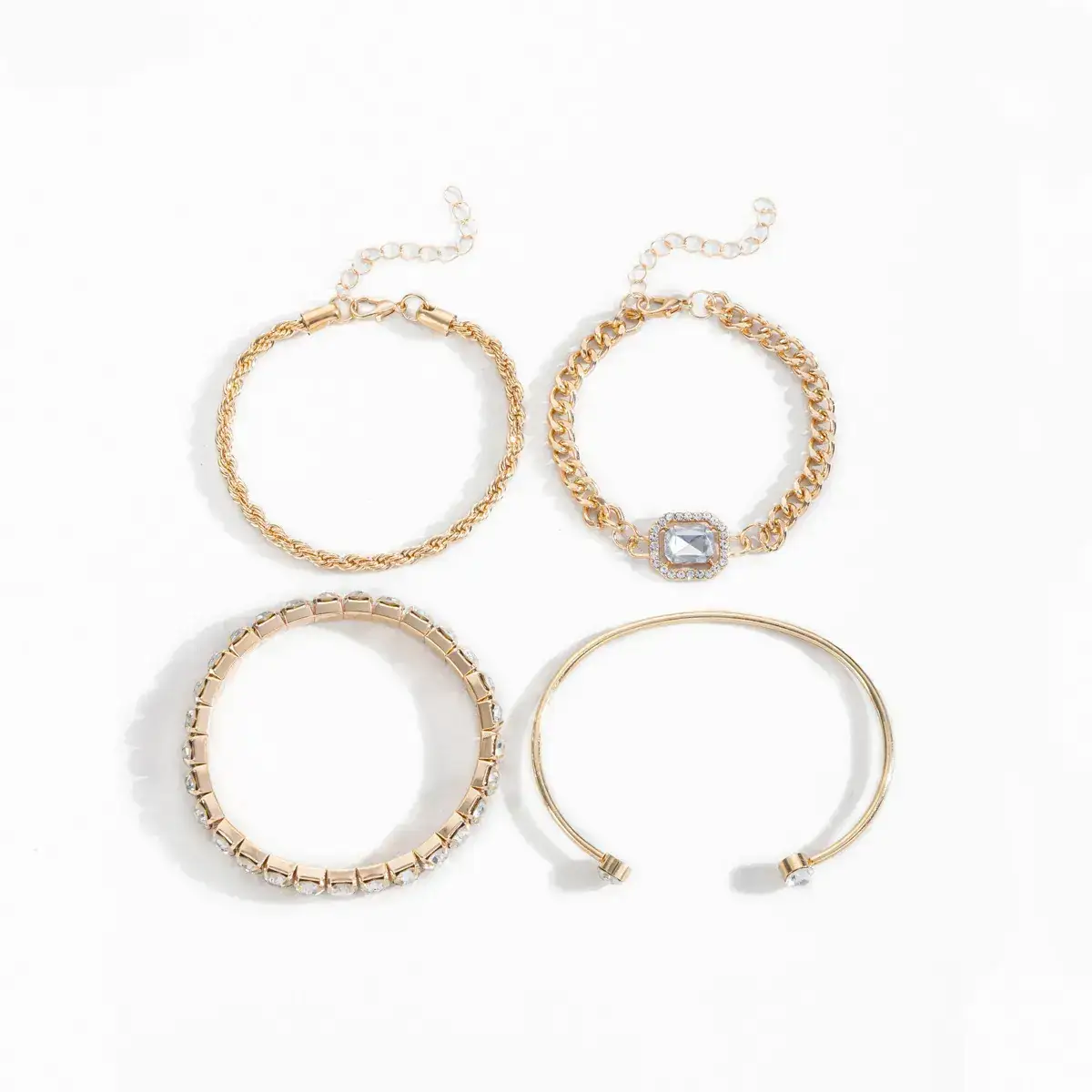 Alloy Bracelet Set with Diamond Accents for Women — feature 7