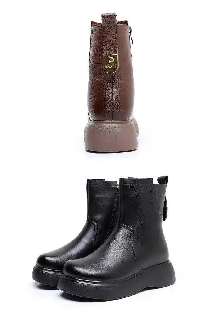 Women Cold-Proof Thick Leather Boots Winter 2024 — feature 6