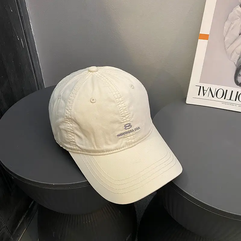 Women's Brown Retro Baseball Cap Wide Brim Big Face - Image 2