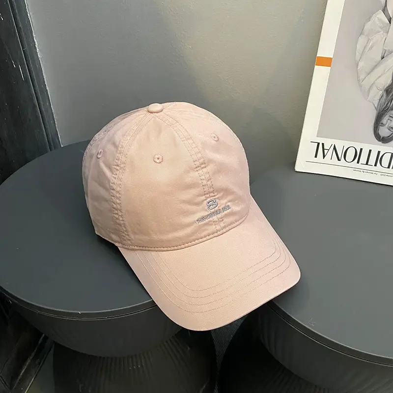 Women's Brown Retro Baseball Cap Wide Brim Big Face - Image 3