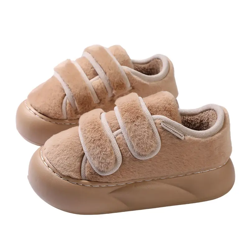 Nanbo Wan New Velcro Cotton Slippers Women's Winter Home Use Non-slip fleece-lined Warm Outer Wearing Bag-heel Cotton Shoes for Women - Image 8