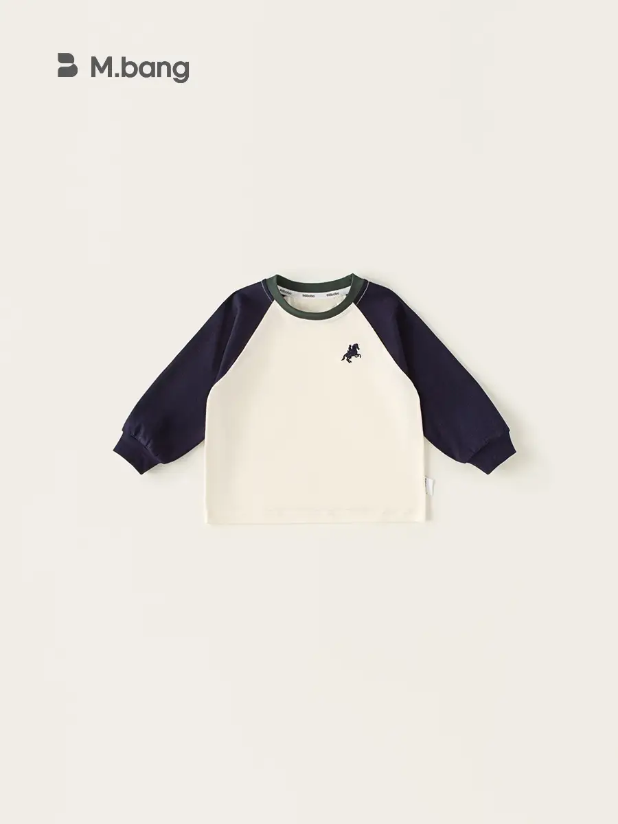Bangxuan Boys Raglan Sleeve Sweatshirt White Black Autumn