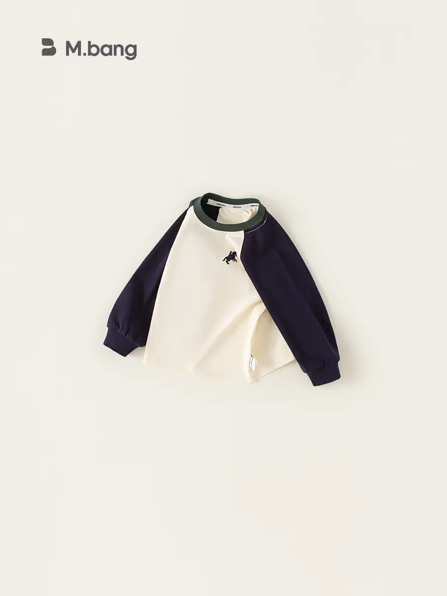 Bangxuan Boys Raglan Sleeve Sweatshirt White Black Autumn