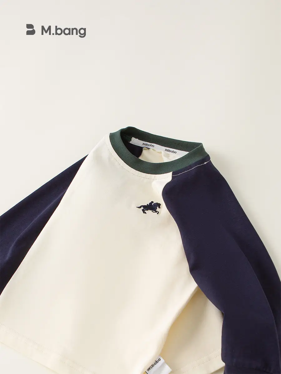 Bangxuan Boys Raglan Sleeve Sweatshirt White Black Autumn