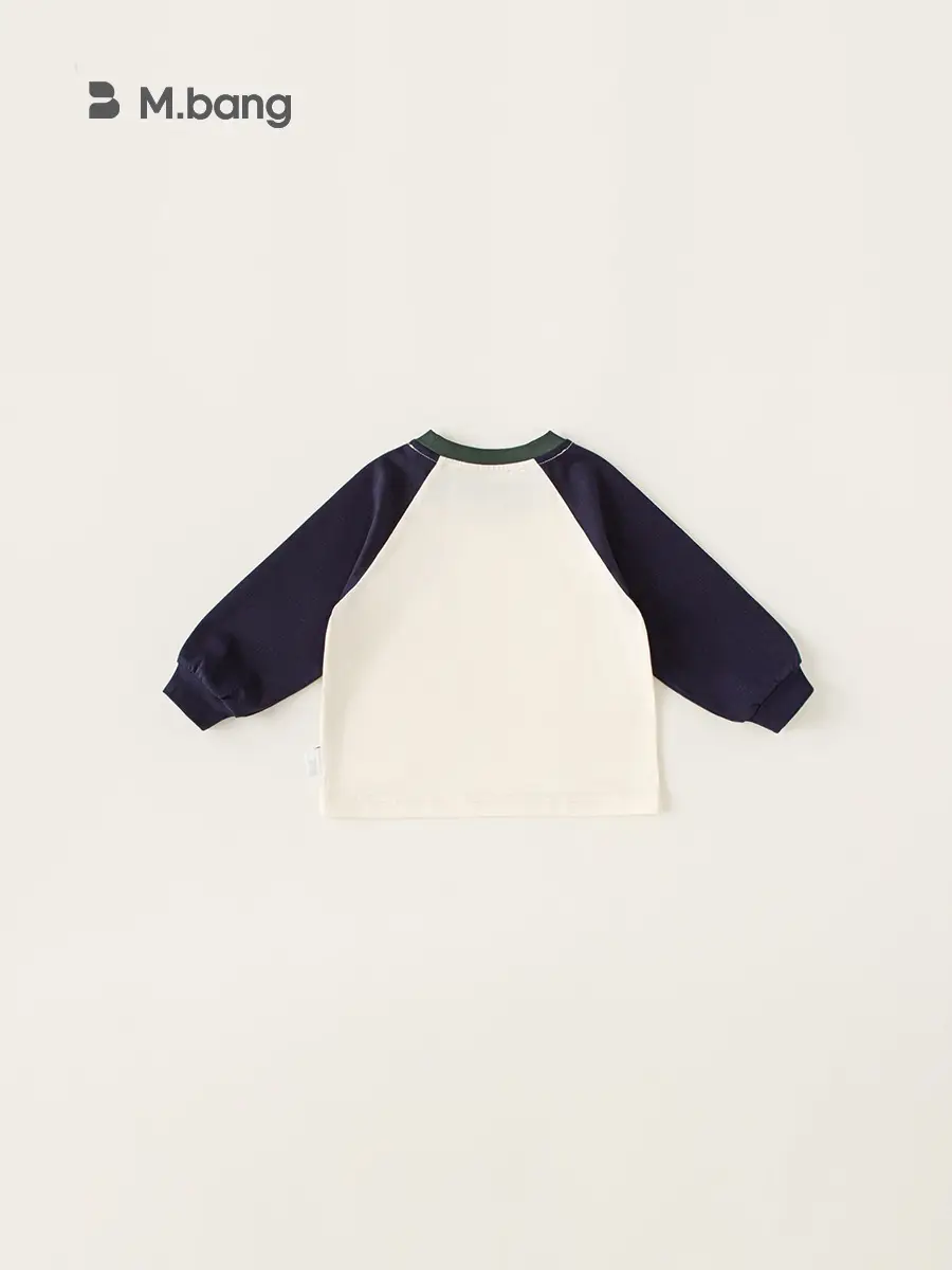 Bangxuan Boys Raglan Sleeve Sweatshirt White Black Autumn