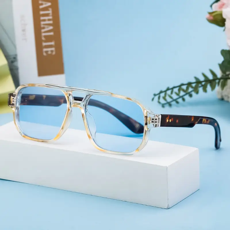 Men Square Frame Sunglasses Black Dark Lens Outdoor Driving - Image 7