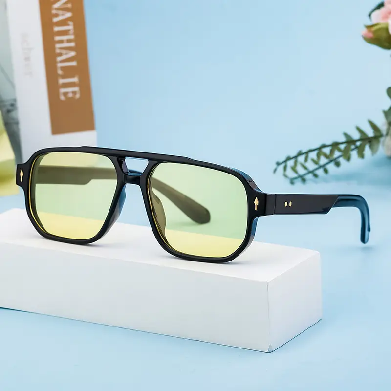 Men Square Frame Sunglasses Black Dark Lens Outdoor Driving - Image 8