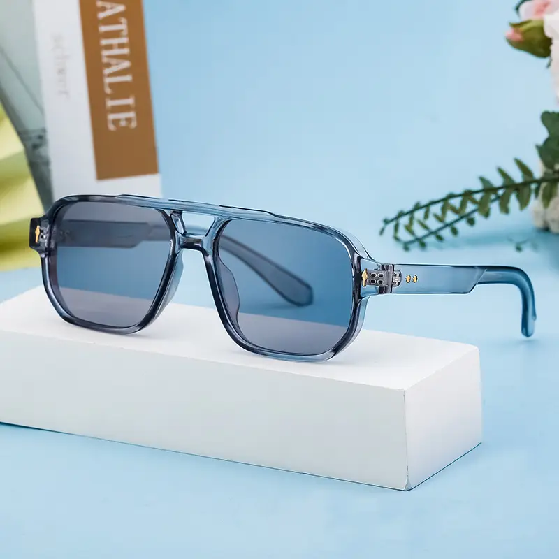 Men Square Frame Sunglasses Black Dark Lens Outdoor Driving - Image 9