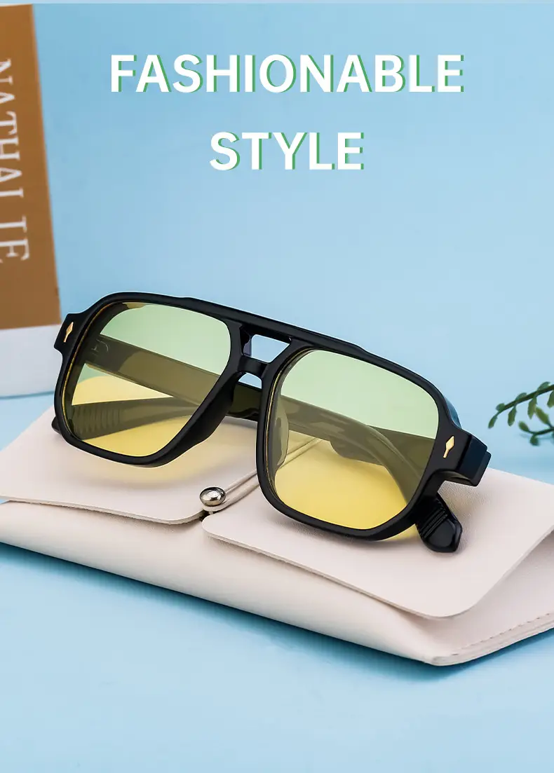 Men Square Frame Sunglasses Black Dark Lens Outdoor Driving — feature 21