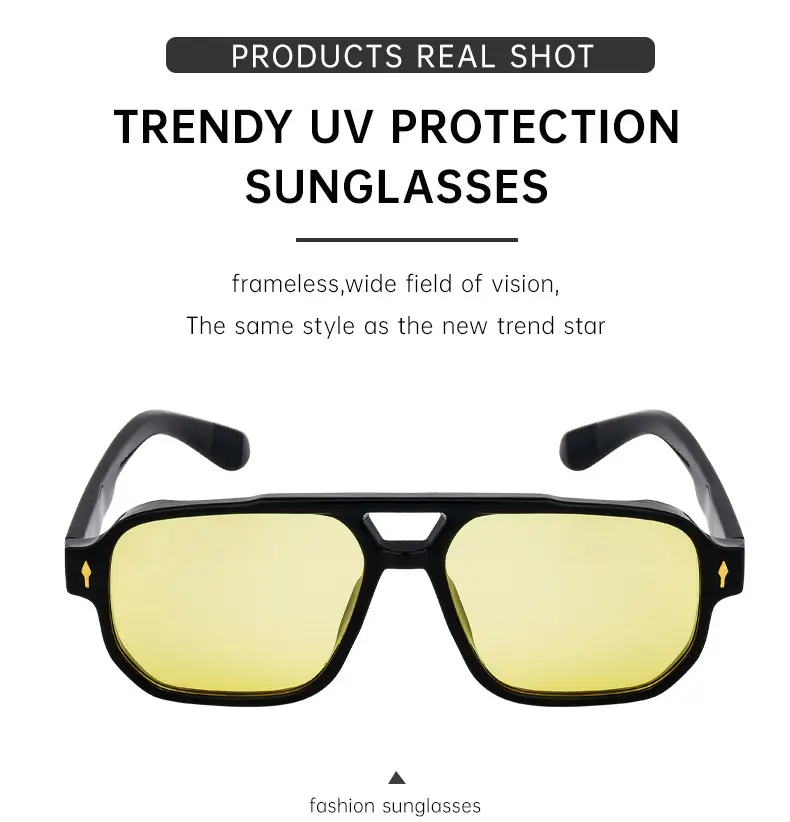 Men Square Frame Sunglasses Black Dark Lens Outdoor Driving — feature 25