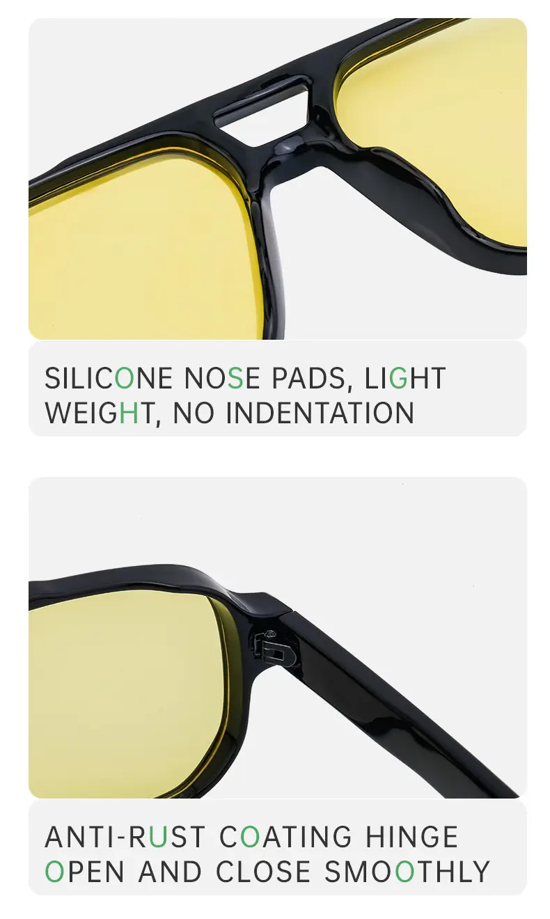 Men Square Frame Sunglasses Black Dark Lens Outdoor Driving — feature 27