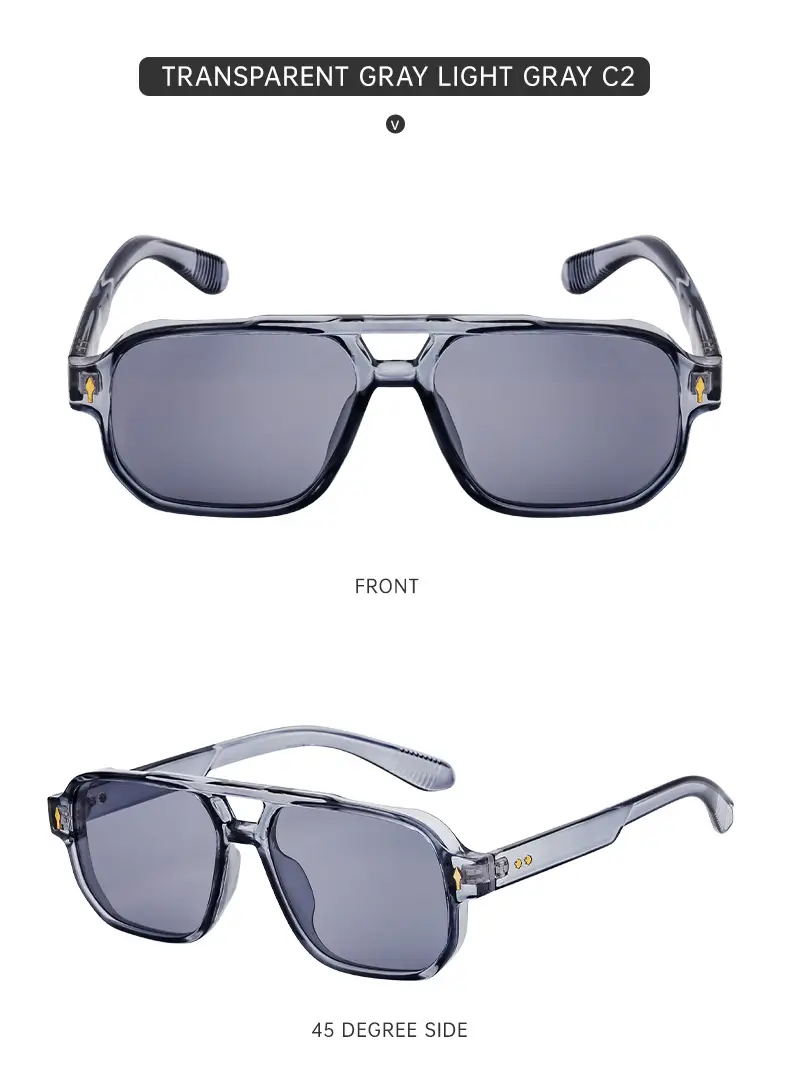Men Square Frame Sunglasses Black Dark Lens Outdoor Driving — feature 31