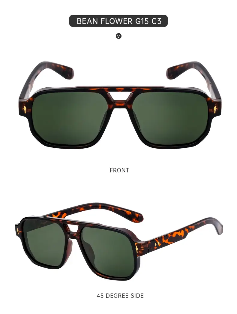 Men Square Frame Sunglasses Black Dark Lens Outdoor Driving — feature 32
