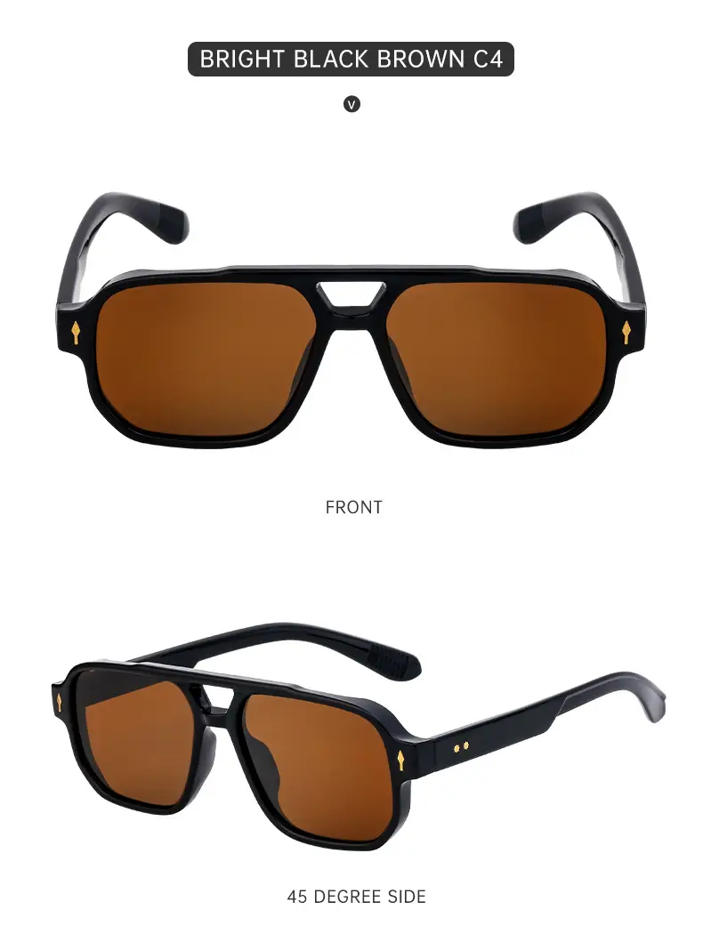 Men Square Frame Sunglasses Black Dark Lens Outdoor Driving — feature 33