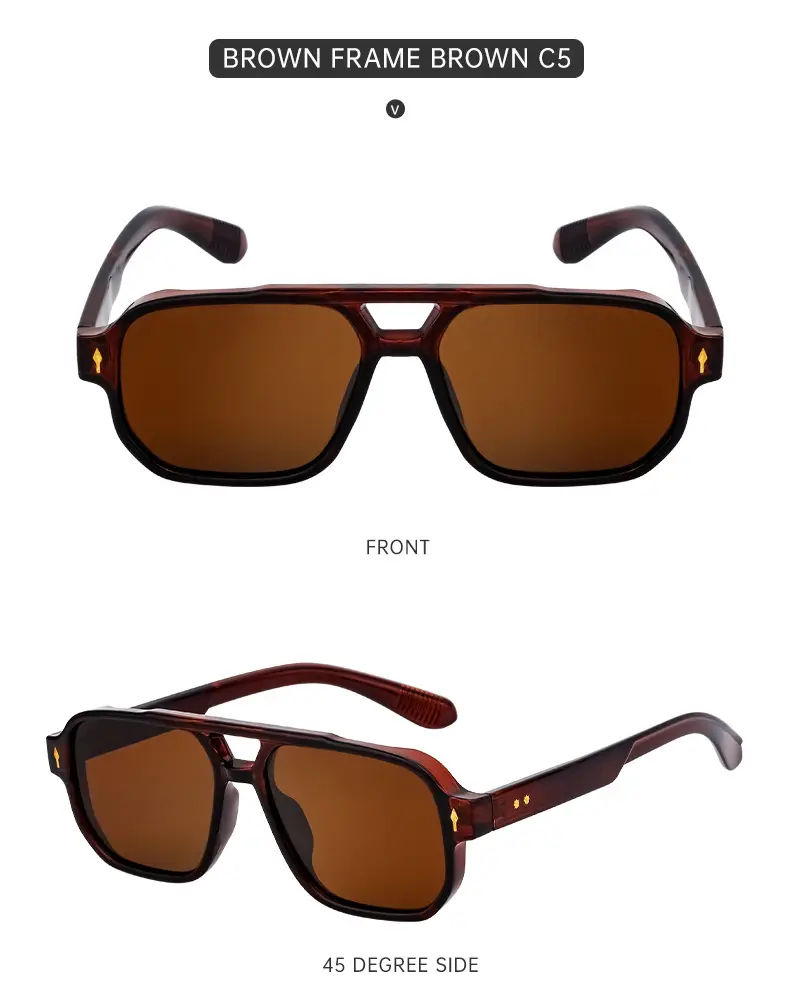 Men Square Frame Sunglasses Black Dark Lens Outdoor Driving — feature 34
