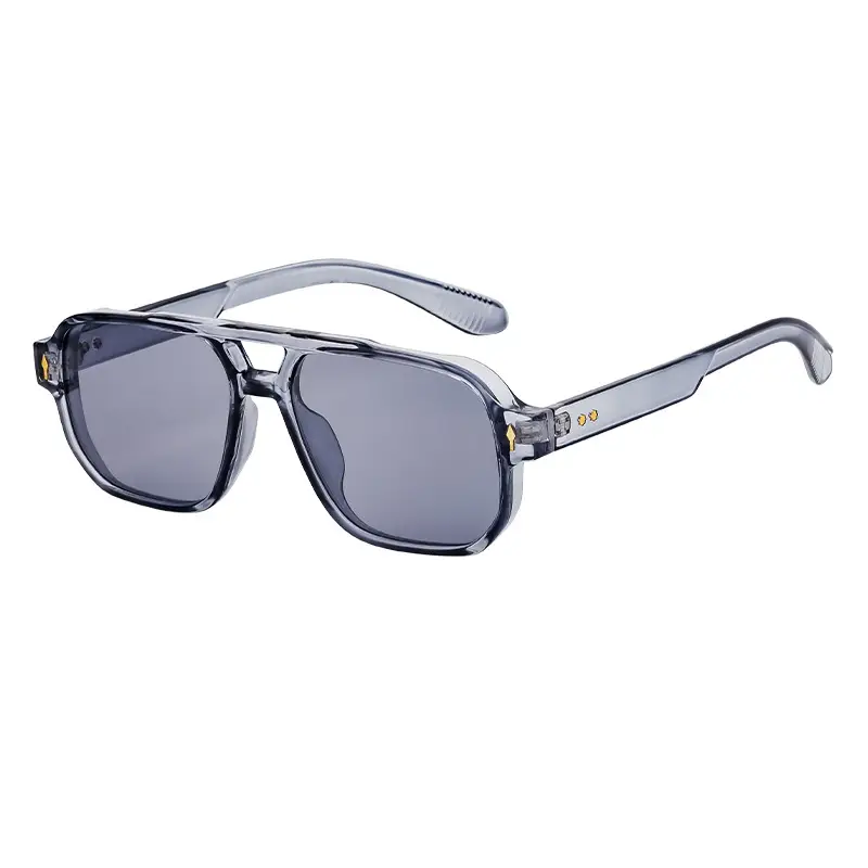 Men Square Frame Sunglasses Black Dark Lens Outdoor Driving - Image 2