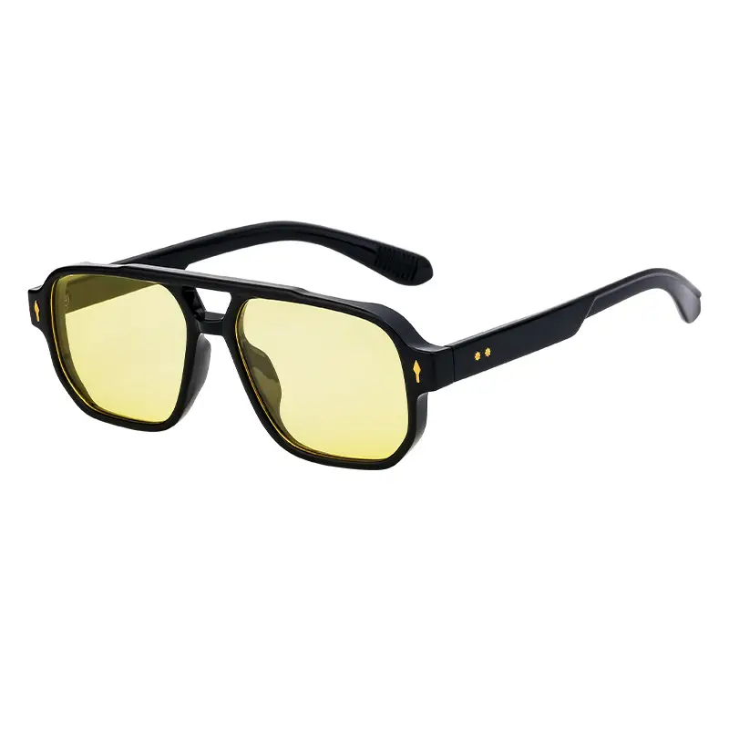 Men Square Frame Sunglasses Black Dark Lens Outdoor Driving - Image 5