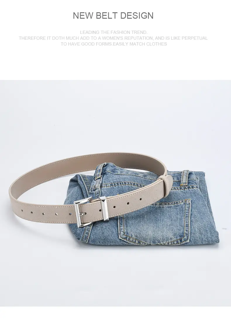 Women's Frosted Leather Belt Croc Brown — feature 13