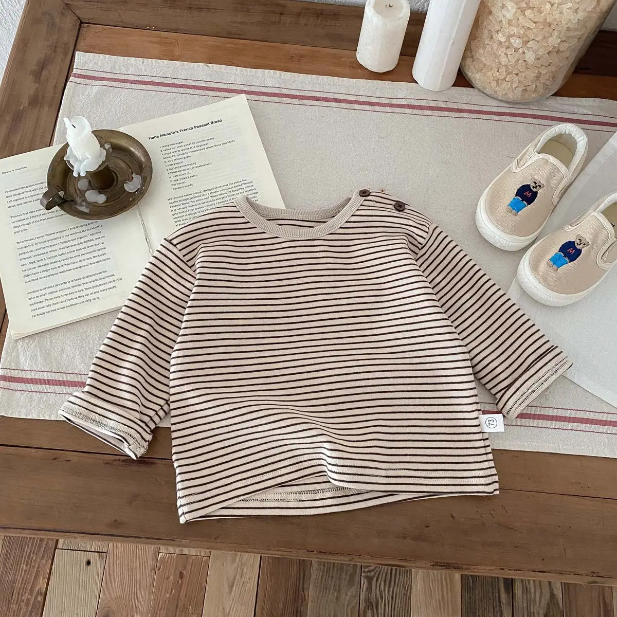 Korean Striped Long Sleeve Tops for Boys Girls - Image 6