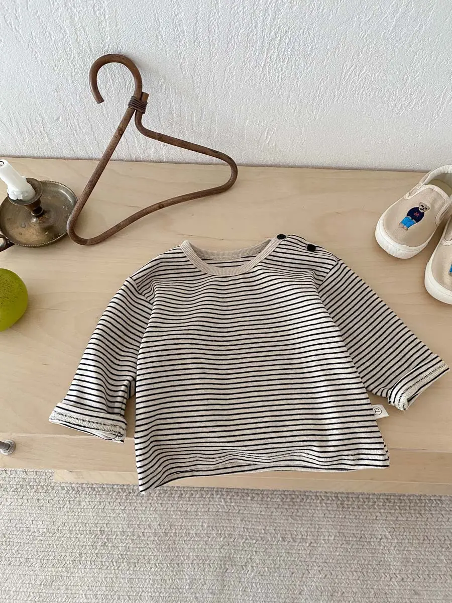 Korean Striped Long Sleeve Tops for Boys Girls — feature 10