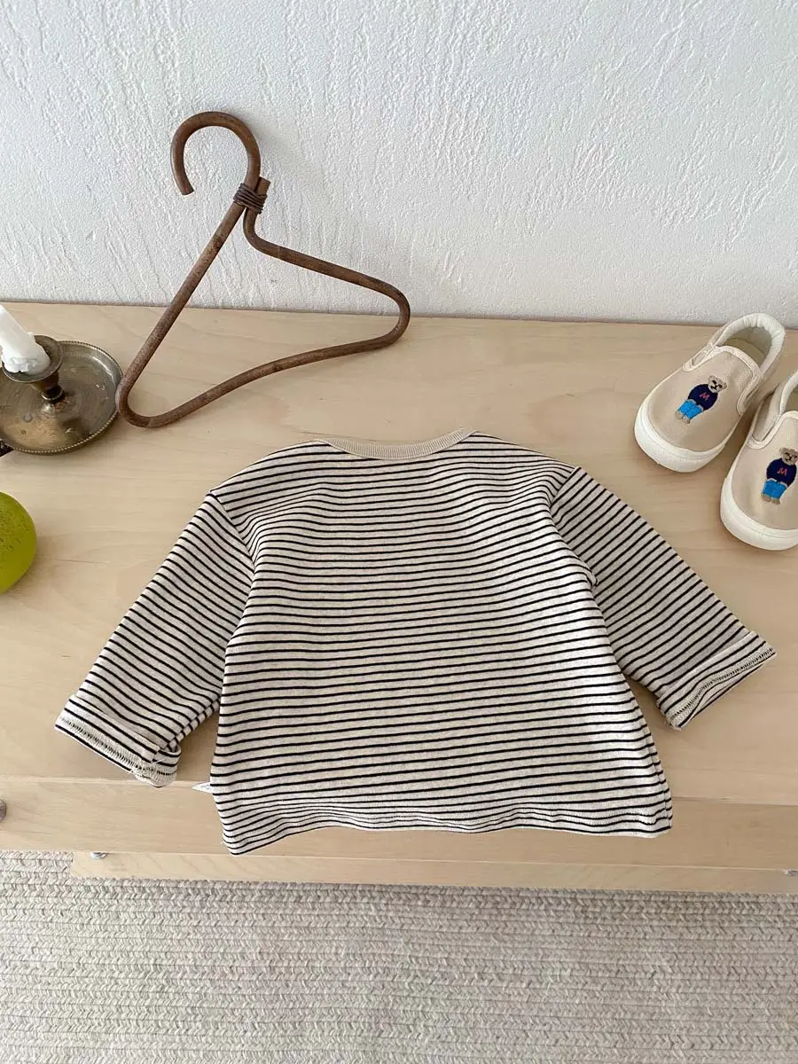 Korean Striped Long Sleeve Tops for Boys Girls — feature 11