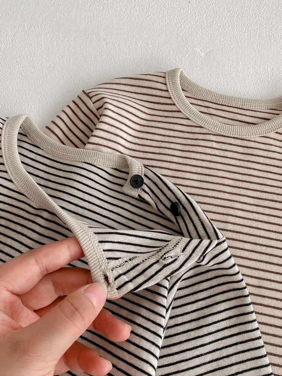 Korean Striped Long Sleeve Tops for Boys Girls — feature 12