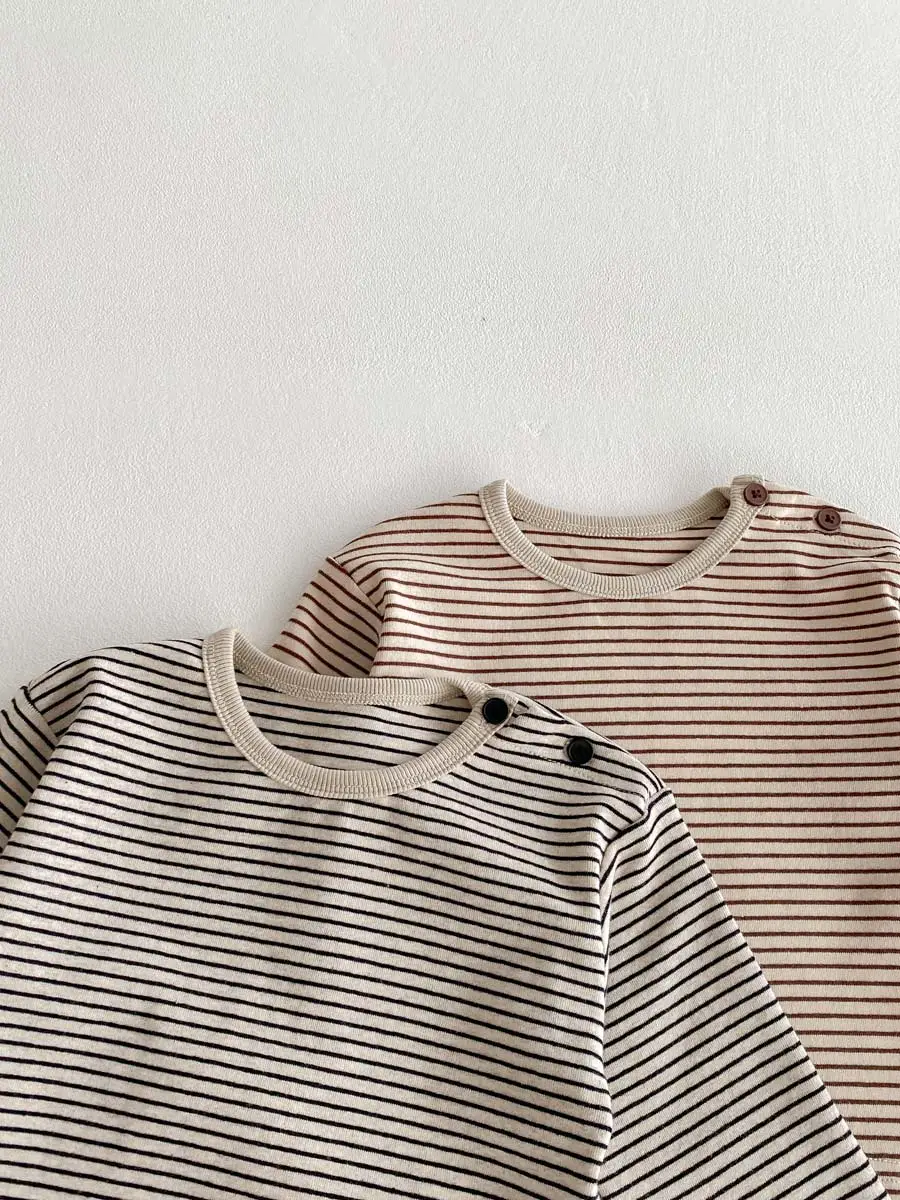 Korean Striped Long Sleeve Tops for Boys Girls — feature 13