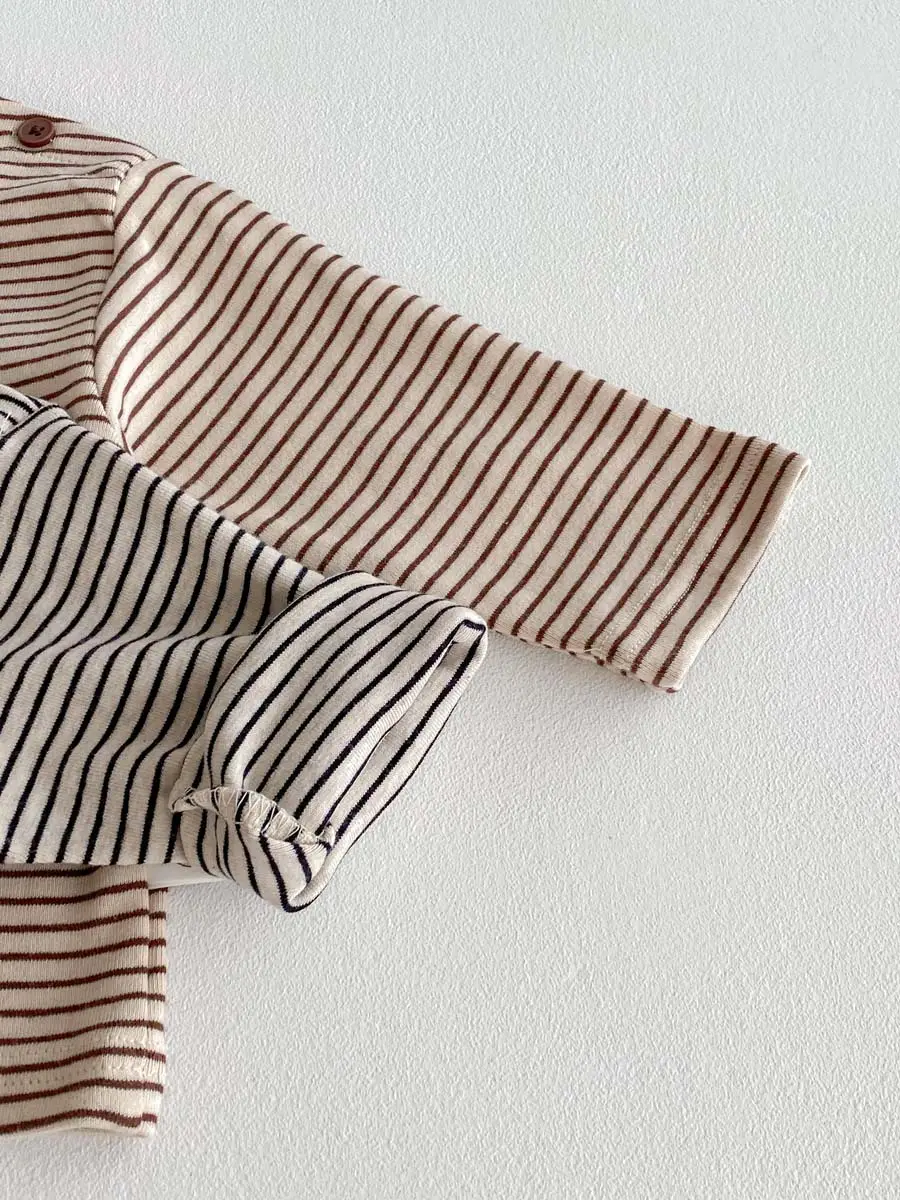 Korean Striped Long Sleeve Tops for Boys Girls — feature 14