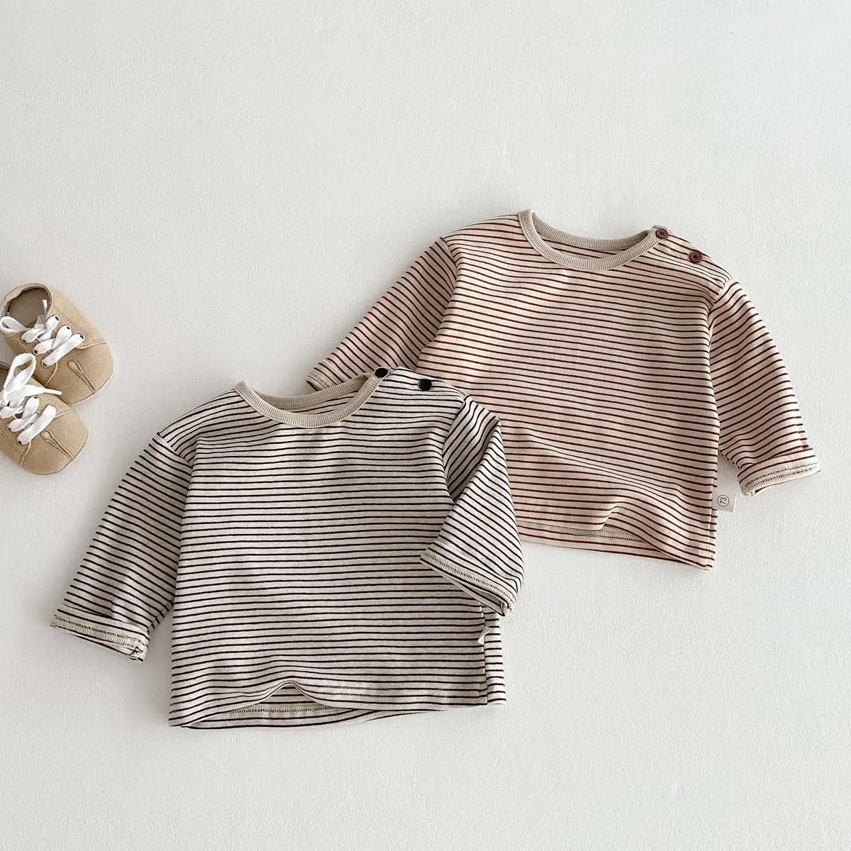 Korean Striped Long Sleeve Tops for Boys Girls — feature 15