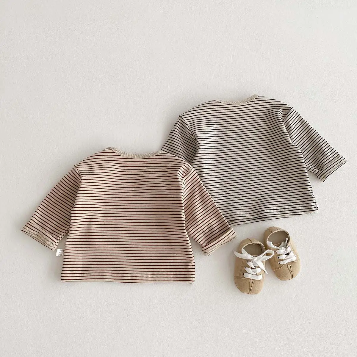 Korean Striped Long Sleeve Tops for Boys Girls — feature 16
