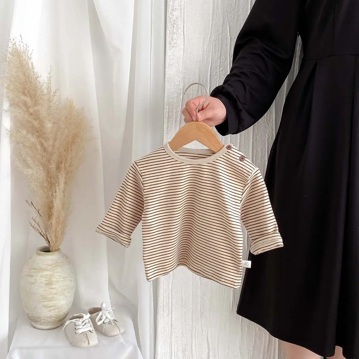 Korean Striped Long Sleeve Tops for Boys Girls — feature 4