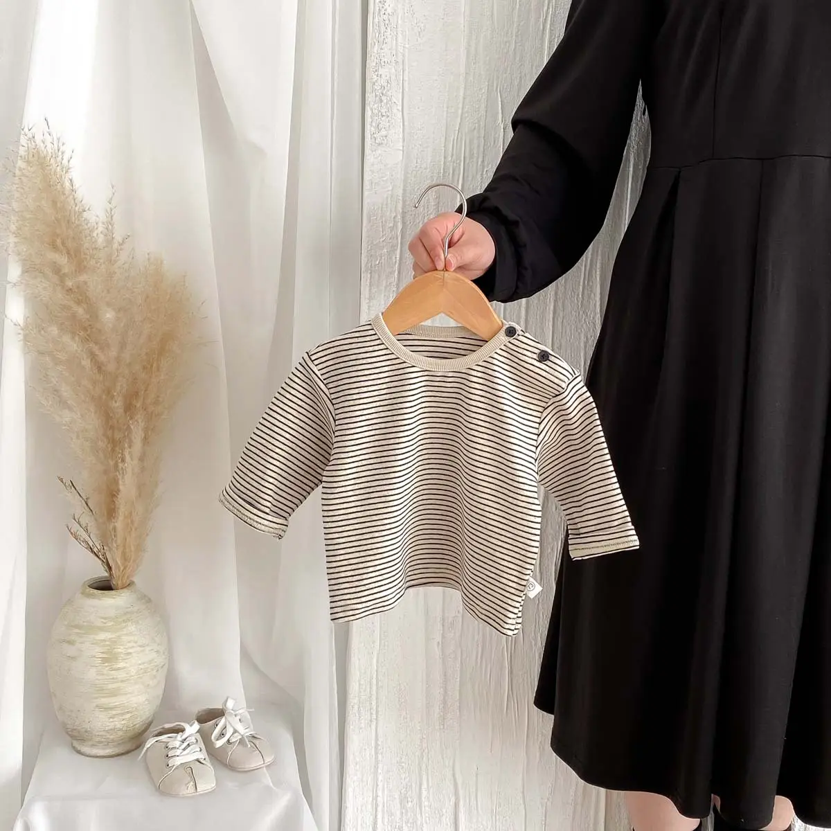 Korean Striped Long Sleeve Tops for Boys Girls — feature 5