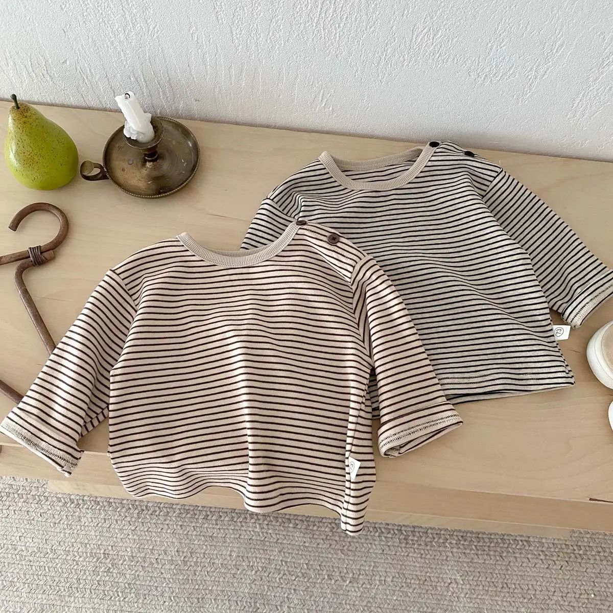 Korean Striped Long Sleeve Tops for Boys Girls — feature 6