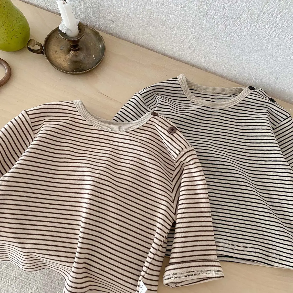 Korean Striped Long Sleeve Tops for Boys Girls — feature 7