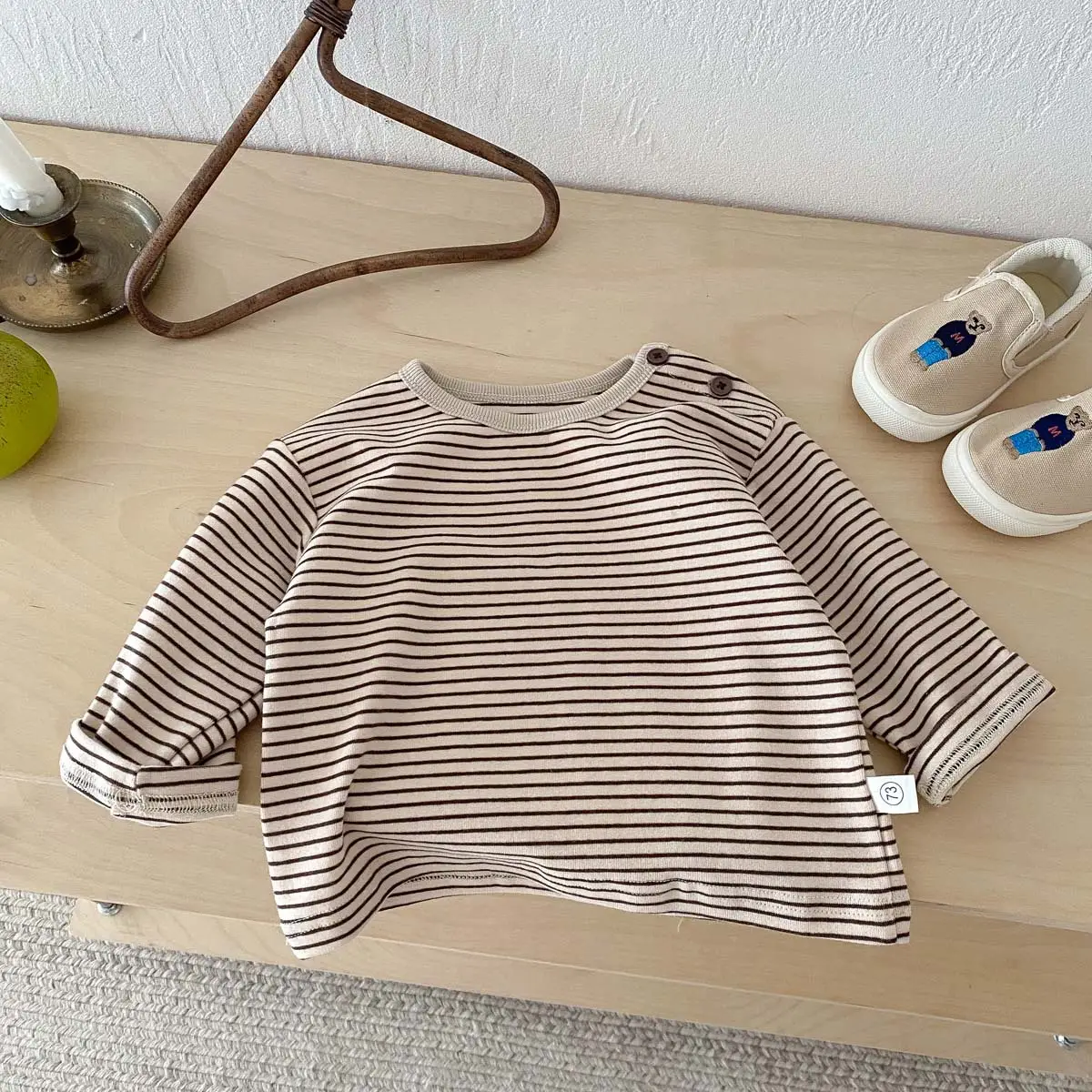 Korean Striped Long Sleeve Tops for Boys Girls - Image 2